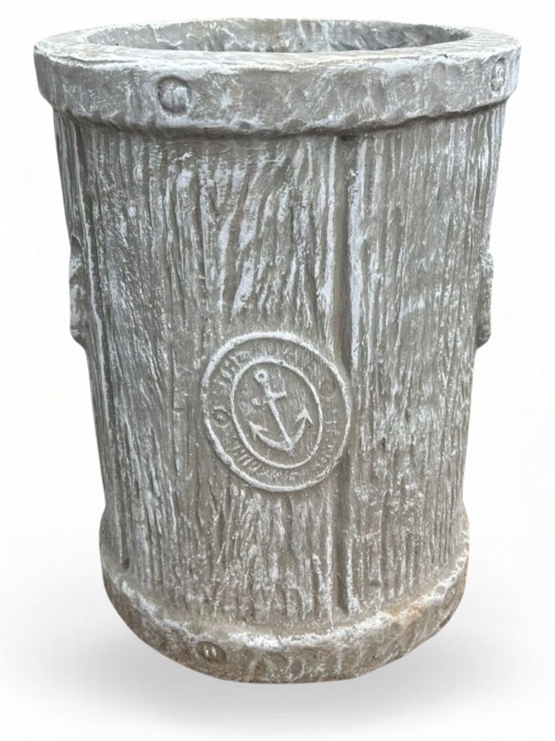 Pirate Stump Planter Tall Whitewash Finish 400-300mm 13kg