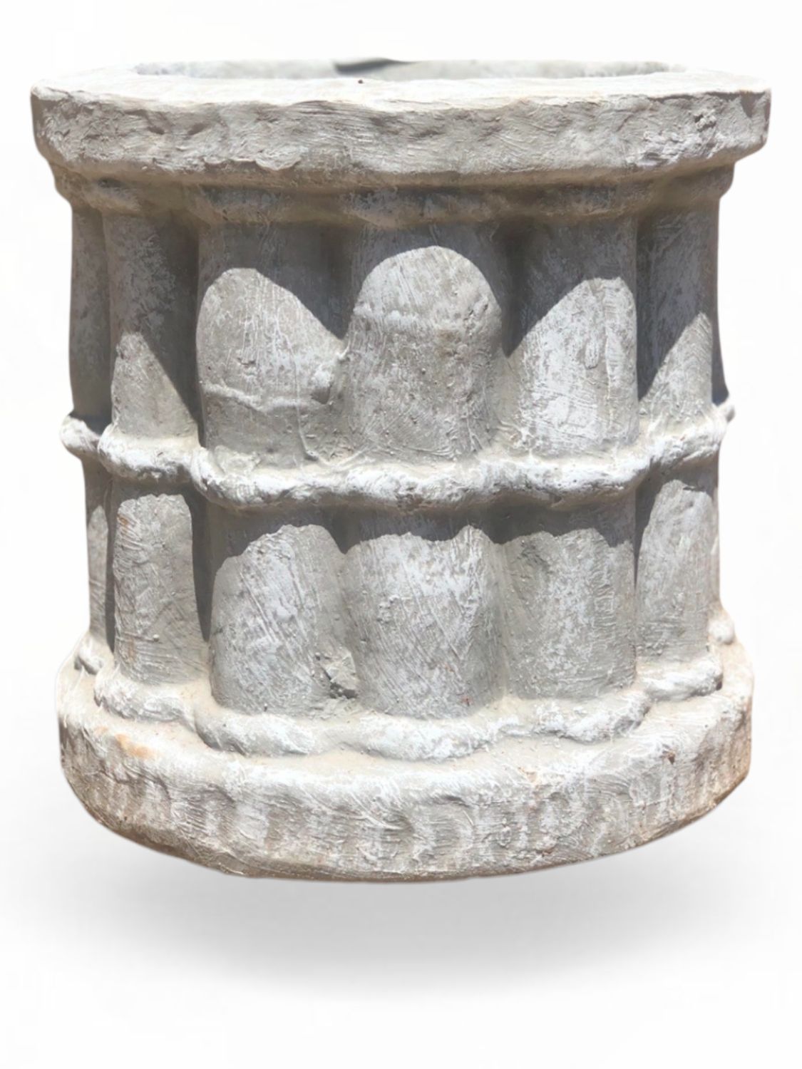 Bamboo Planter Short Whitewash Finish 300-320mm 13kg