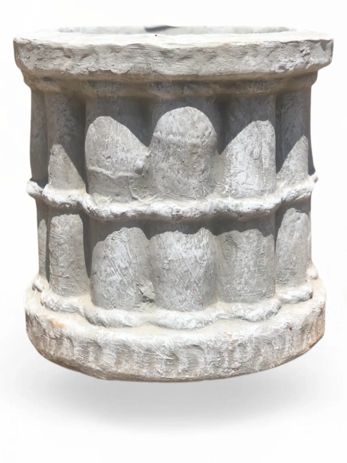 Bamboo Planter Short Whitewash Finish 300-320mm 13kg