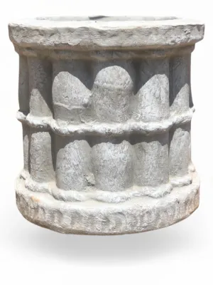 Bamboo Planter Short Whitewash Finish 300-320mm 13kg