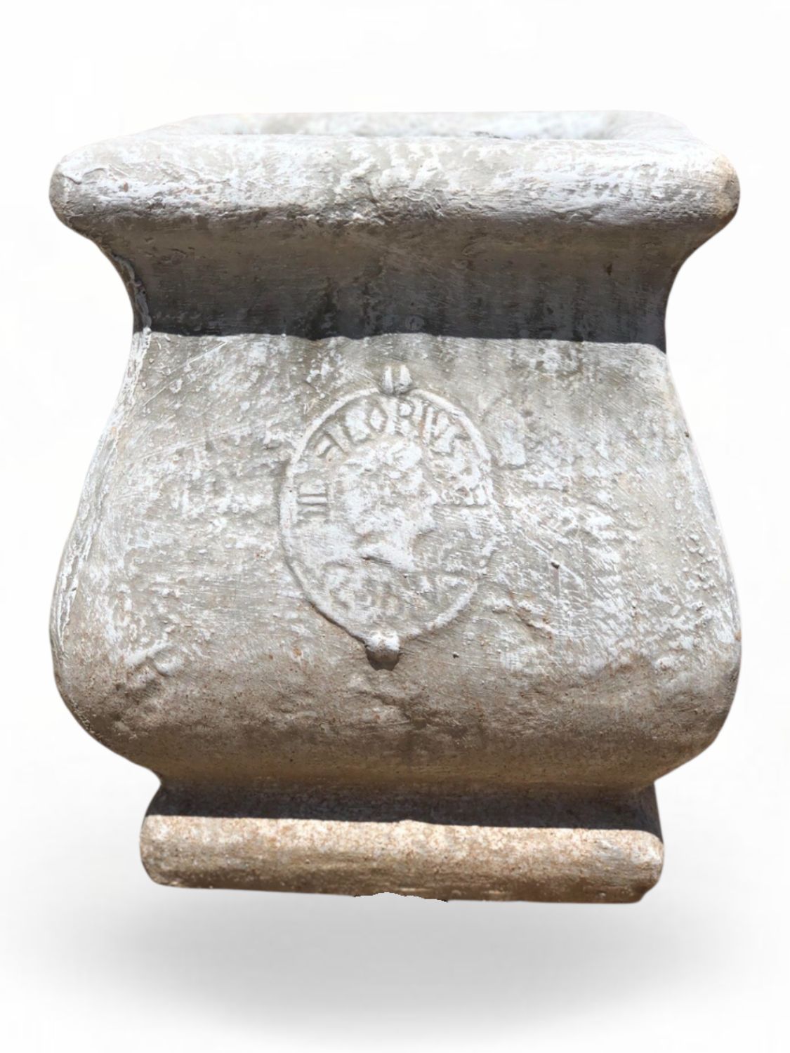 Greek Planter Round Whitewash Finish 360-300mm 17kg