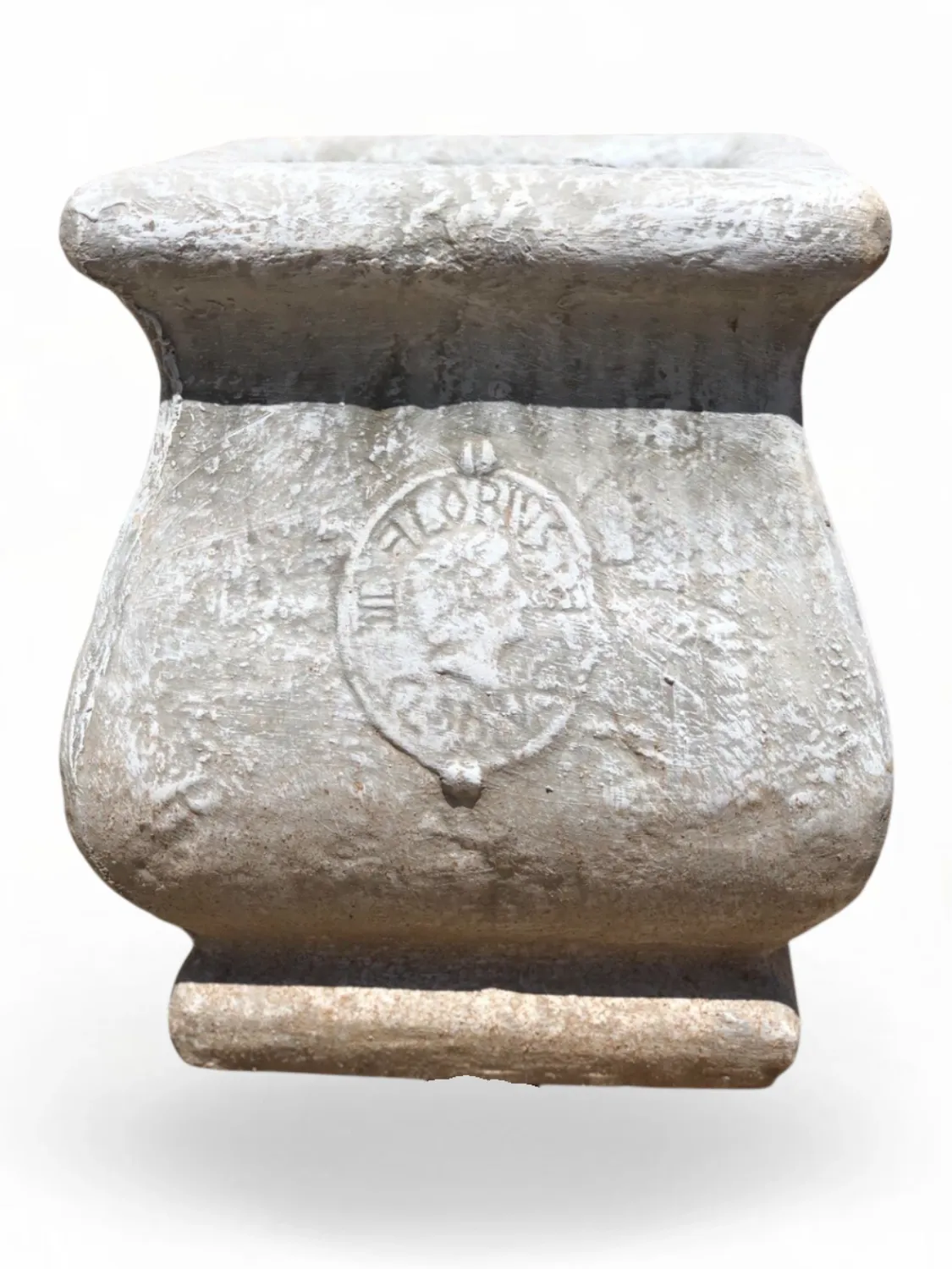 Greek Planter Round Whitewash Finish 360-300mm 17kg