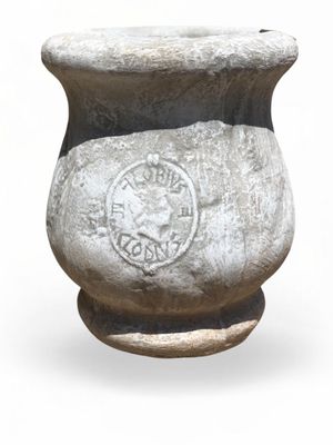 Greek Bulge Planter Small Whitewash Finish 400-330mm 9kg