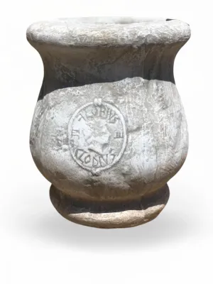 Greek Bulge Planter Small Whitewash Finish 400-330mm 9kg