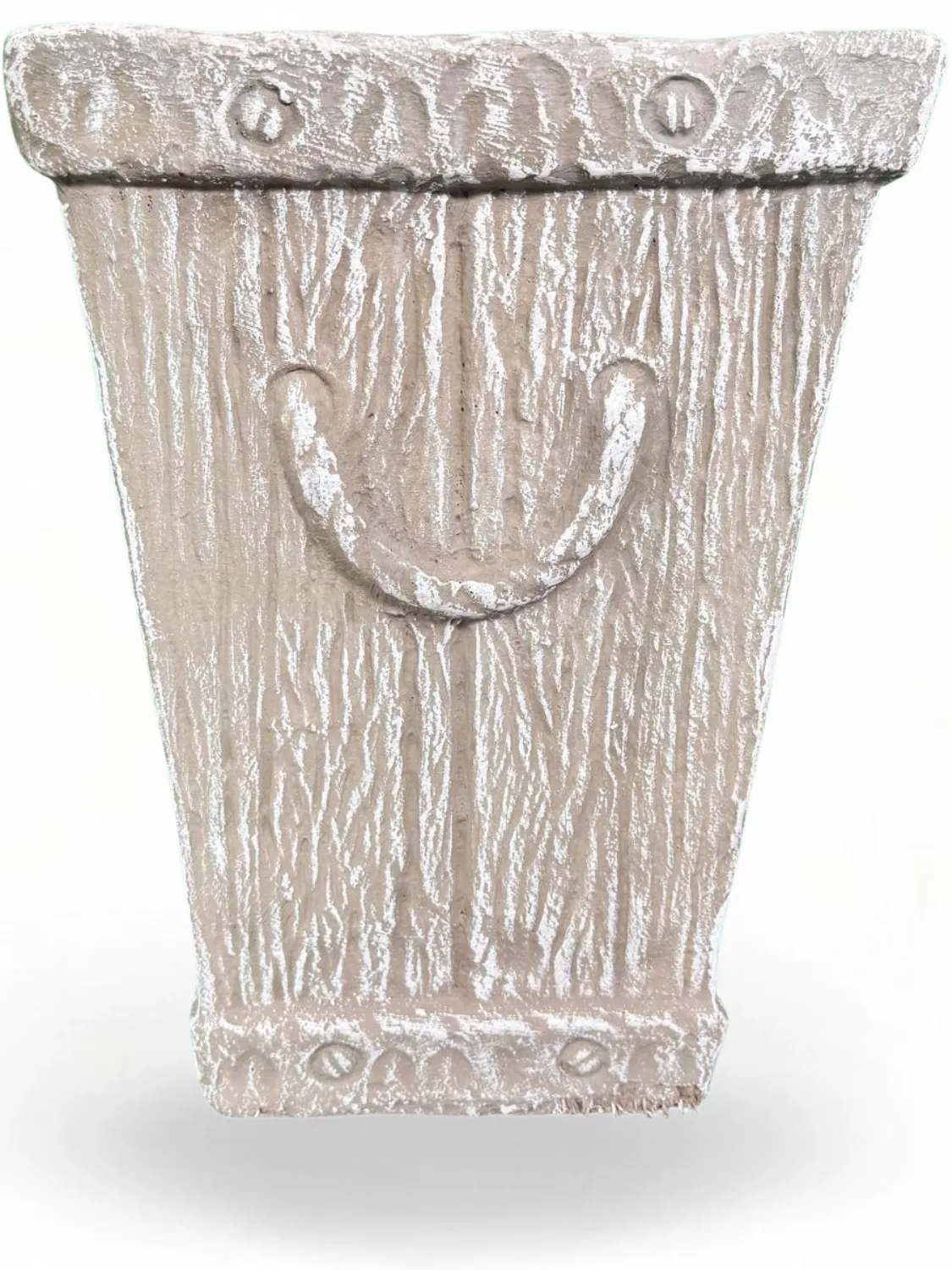 Bark Rope Planter Tall Whitewash Finish 400-300mm 12kg