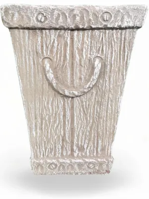 Bark Rope Planter Tall Whitewash Finish 400-300mm 12kg