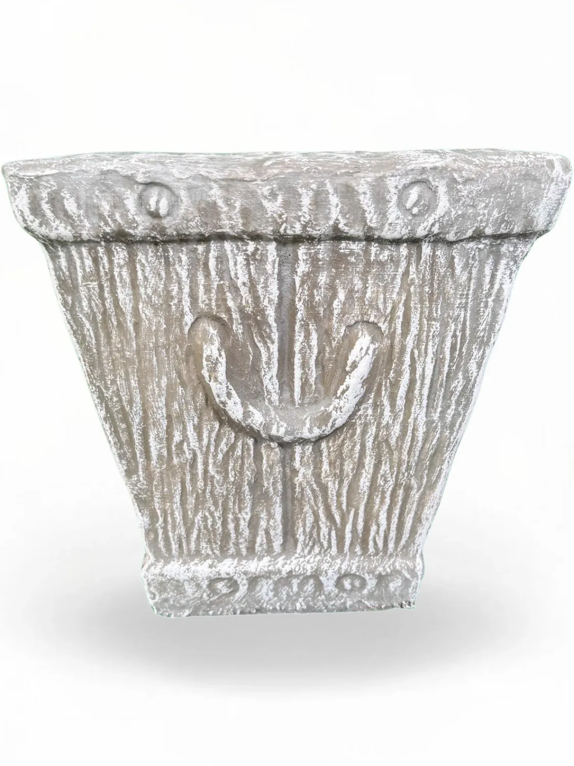 Bark Rope Planter Short Whitewash Finish 300-300mm 9kg