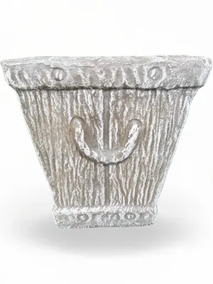 Bark Rope Planter Short Whitewash Finish 300-300mm 9kg