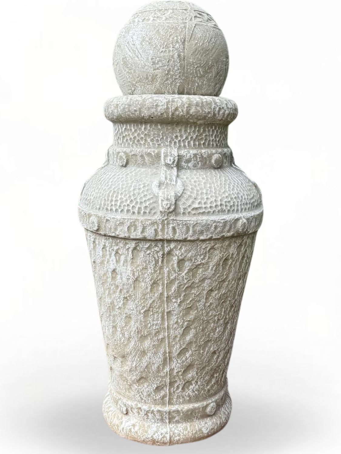 Large Urn Straps With Ball Whitewash Finish URN-1200-700mm 40kg