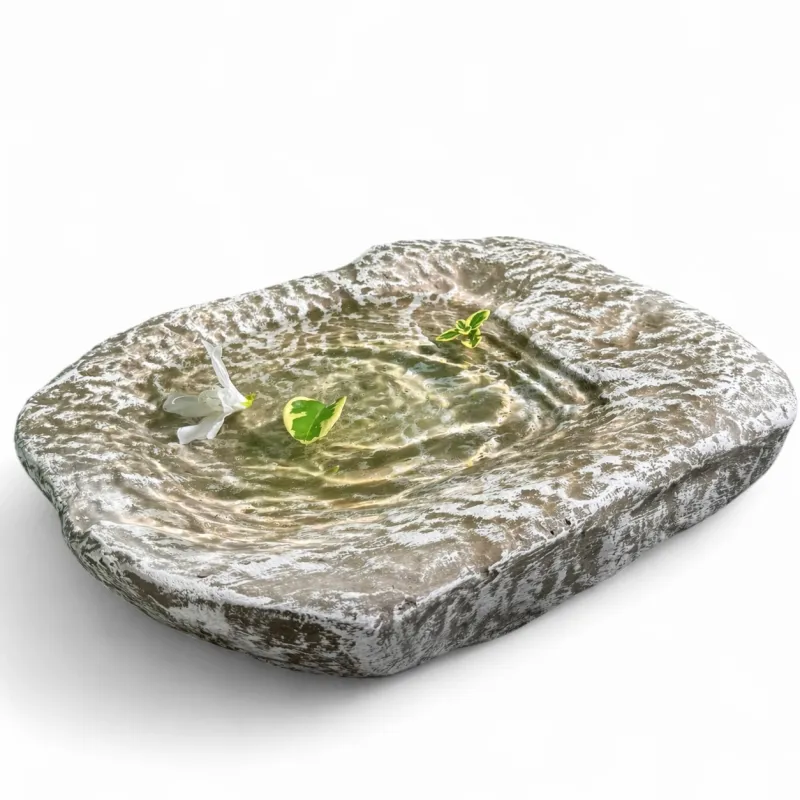 Water Rock Whitewash Finish Width:410mm Lenght:450mm Height:110mm Depth:40mm 20kg