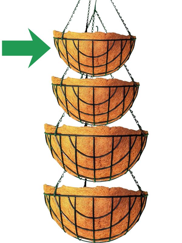 Round Wire Hanging Basket "25" 5x13cm (Plants not included)