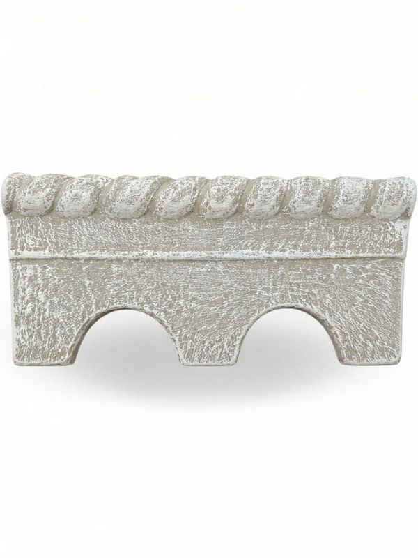 Rope Edging Half Large White Wash Finish H:170mm x L:445mm Thick:20mm 3.2kg