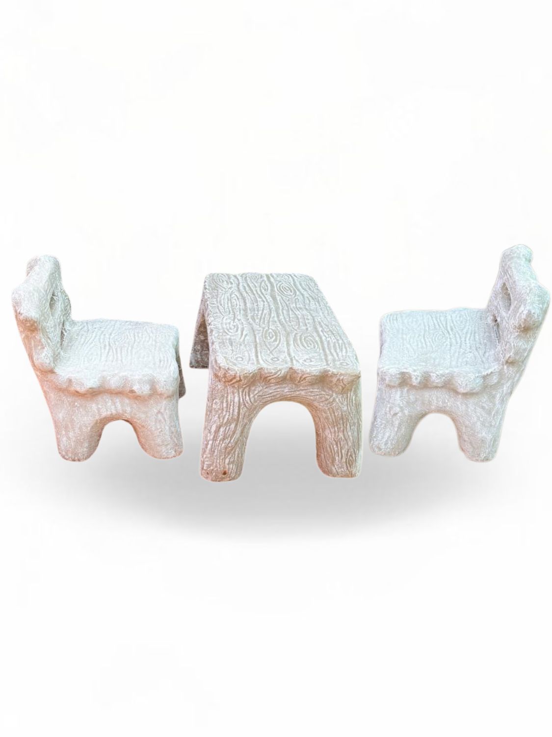 Woodfinish Kiddies Table Set Whitewash Finish TableHeight:260mm TableWidth:300mm TableLenght:530mm ChairHeight:420mm ChairWidth:300mm ChairLenght:300mm 72kg