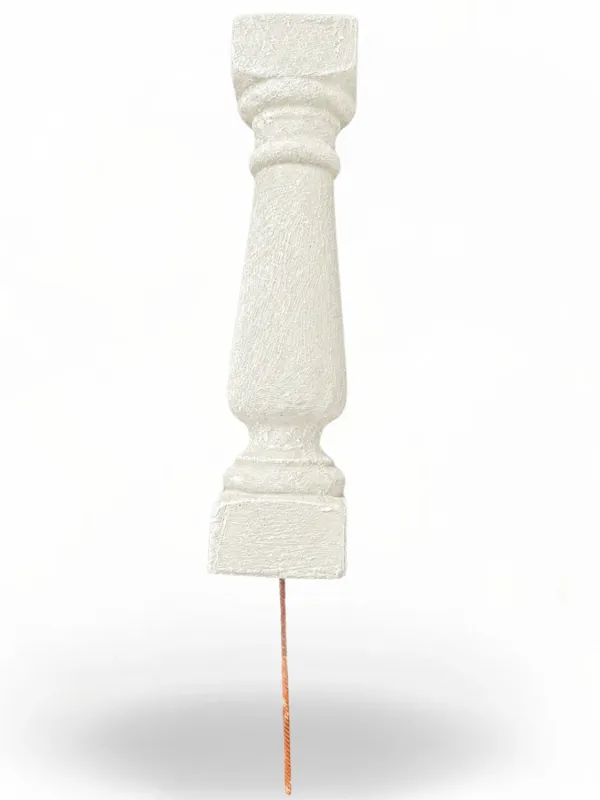 Deck Round Shaped Baluster Whitewash Finish H:610mm Top&amp;Base:140mmx140mm 18kg