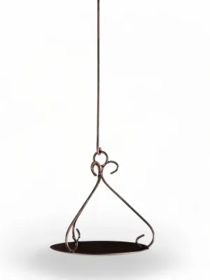 Birdfeeder Plate &amp; Hook Antique Rust Finish