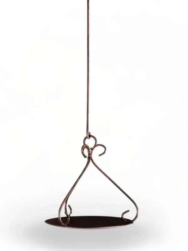 Birdfeeder Plate &amp; Hook Antique Rust Finish