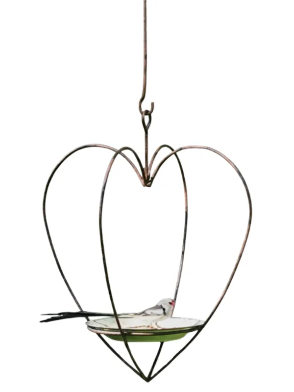 Wrought Iron Heart Birdfeeder "Excluding Hook"