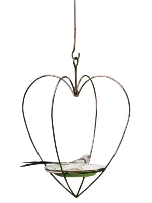 Wrought Iron Heart Birdfeeder "Excluding Hook"