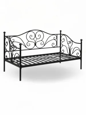 Wrought Iron Chaise Longue Small Black Finish