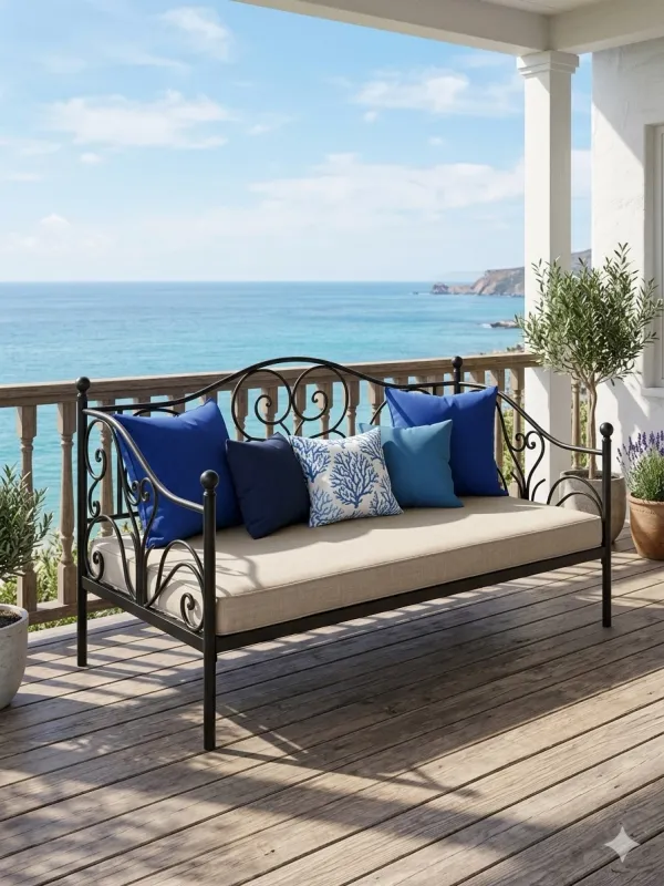 Wrought Iron Chaise Longue Small
