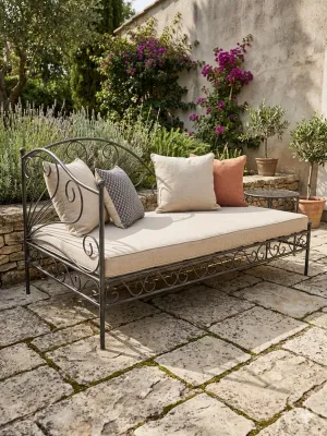 Wrought Iron Chaise Longue Large