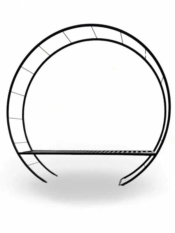 Wrought Iron Arch Round Bench Black Finish