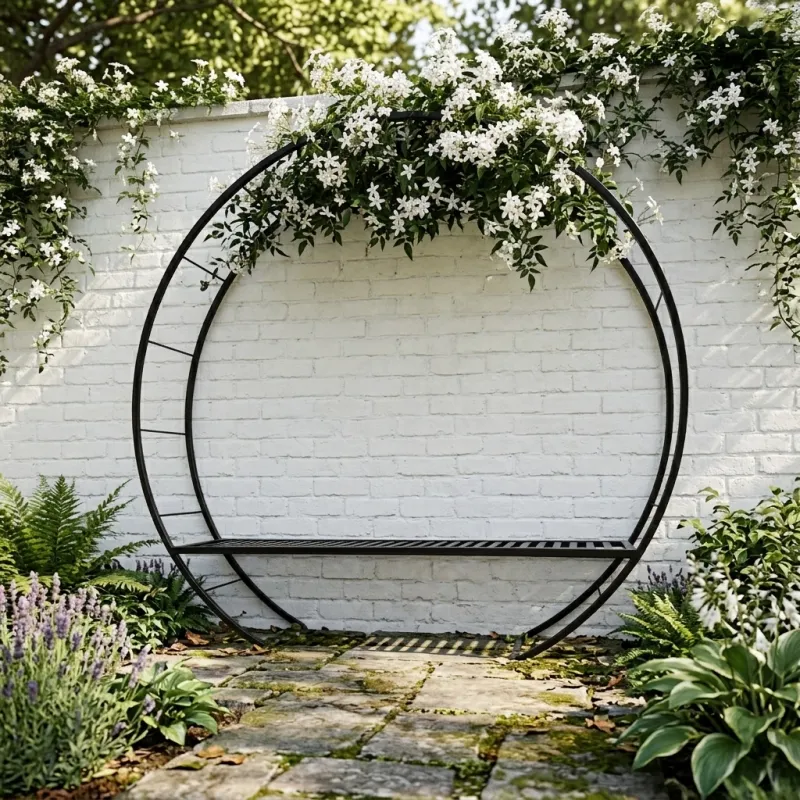 Wrought Iron Arch Round Bench