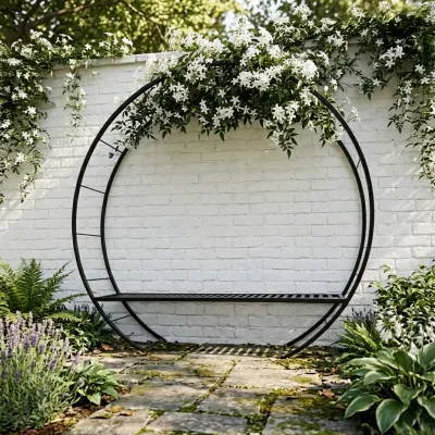 Wrought Iron Arch Round Bench