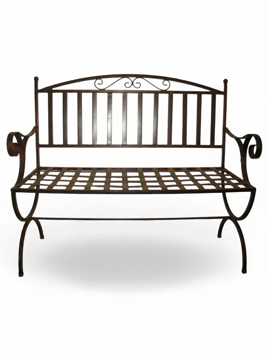 Wrought Iron Mercurius Bench Antique Rust Finish