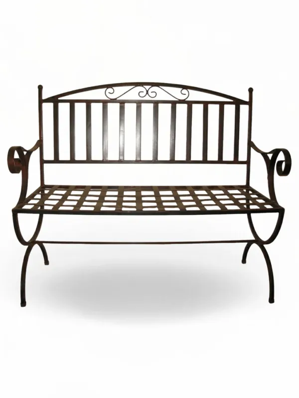 Wrought Iron Mercurius Bench Antique Rust Finish