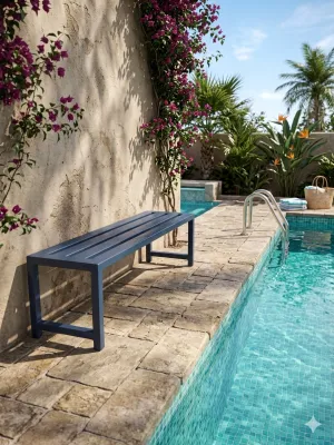 Wrought Iron Earth Bench "No Backrest"
