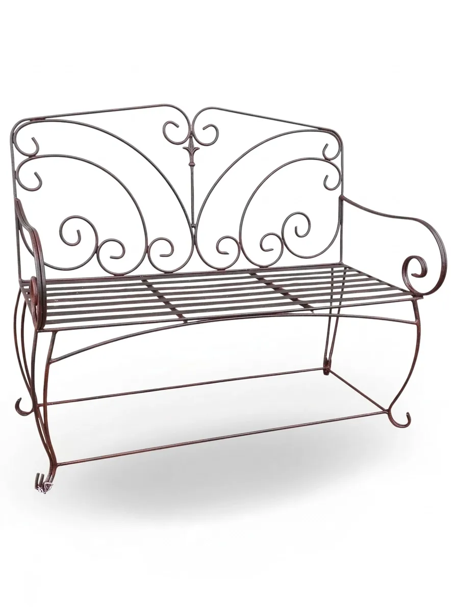 Wrought Iron Elizabeth Bench Antique Rust Finish