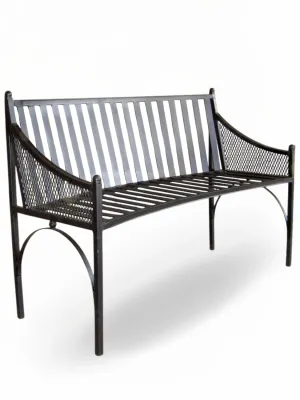 Wrought Iron Modern Mars Bench Black Finish