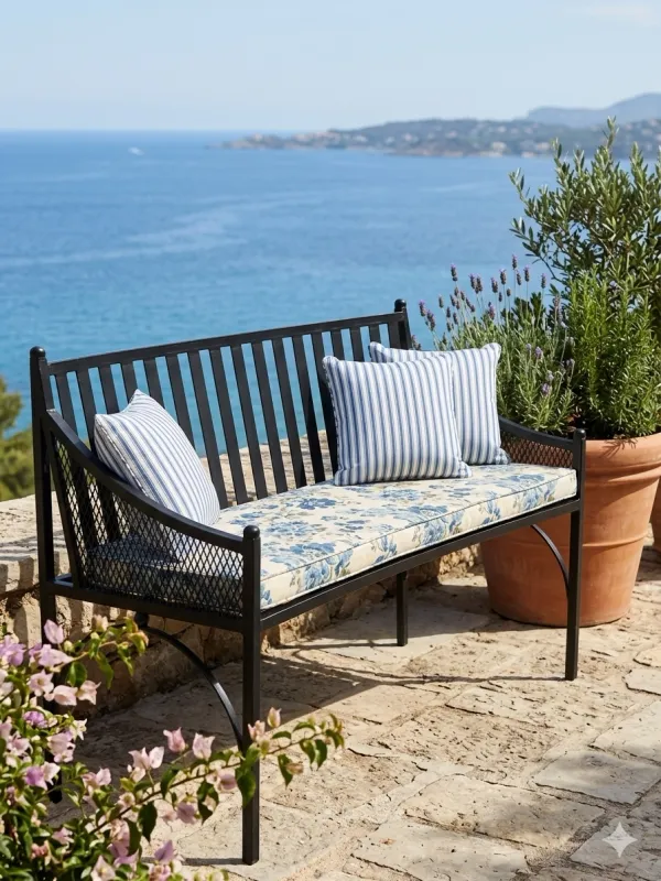 Wrought Iron Modern Mars Bench