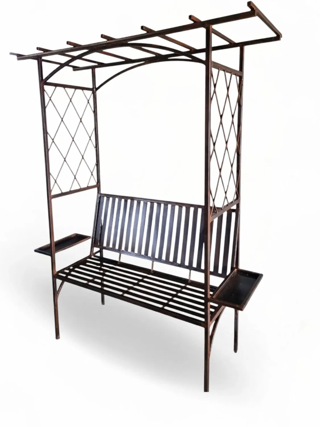 Wrought Iron Jupitor Bench Antique Rust Finish