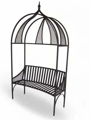 Wrought Iron Venus Bench Black Finish
