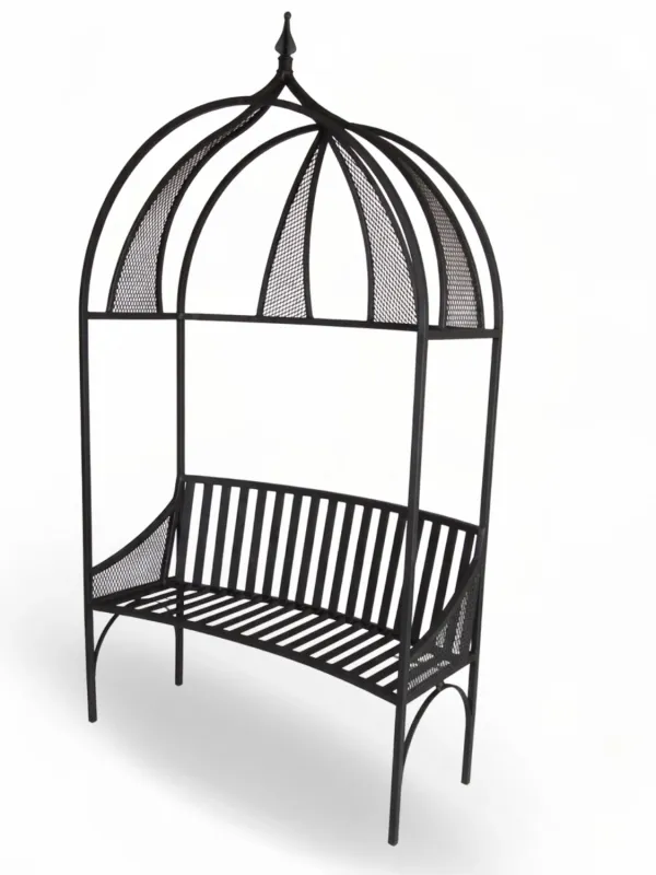 Wrought Iron Venus Bench Black Finish
