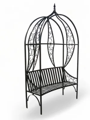 Wrought Iron Venus Extra Bench Black Finish