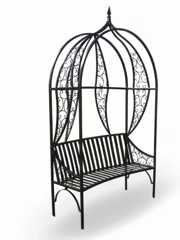 Wrought Iron Venus Extra Bench Black Finish