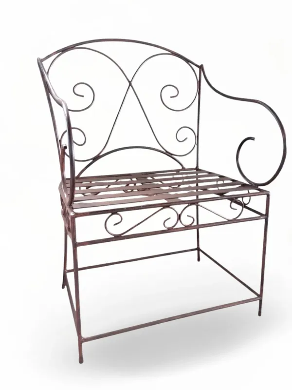 Wrought Iron Pluto Chair Antique Rust Finish