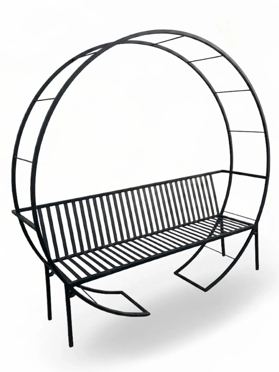 Wrought Iron Round Arch Bench With Backrest