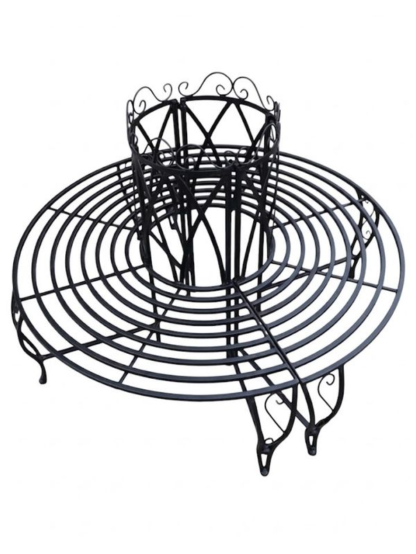 Wrought Iron Lovers Bench Full Circle Black Finish