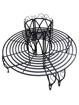 Wrought Iron Lovers Bench Full Circle Black Finish