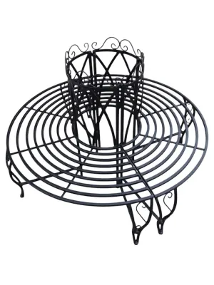 Wrought Iron Lovers Bench Full Circle Black Finish