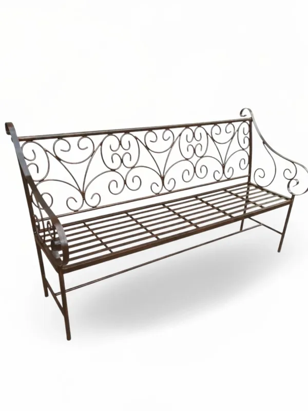 Wrought Iron Victoria Bench 3Seater Antique Rust Finish