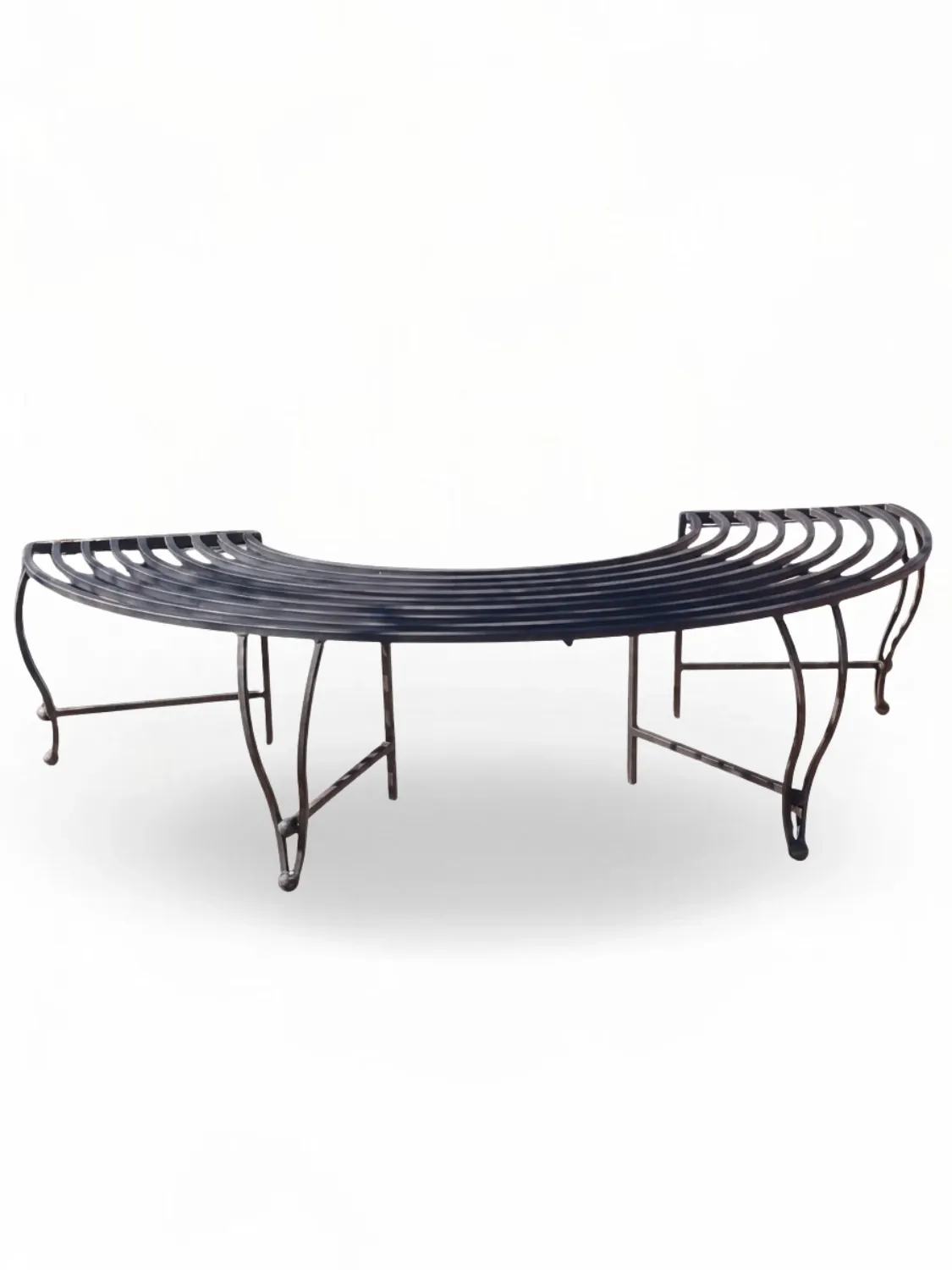 Wrought Iron Lovers Bench No Backrest