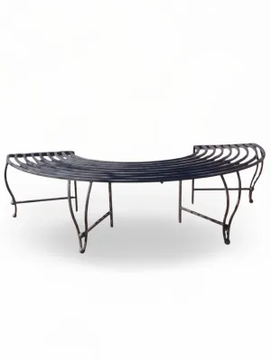 Wrought Iron Lovers Bench No Backrest Black Finish