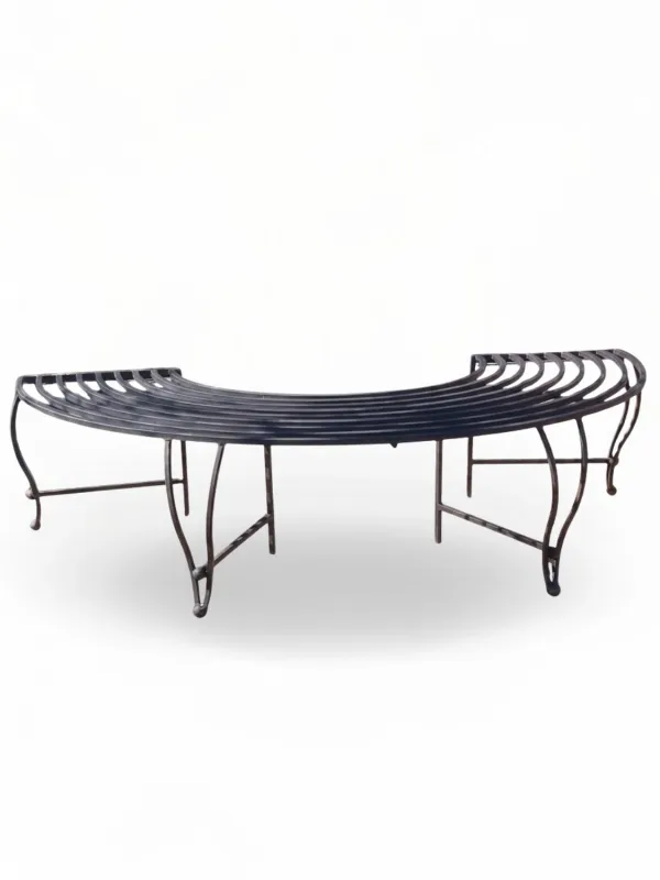 Wrought Iron Lovers Bench No Backrest Black Finish