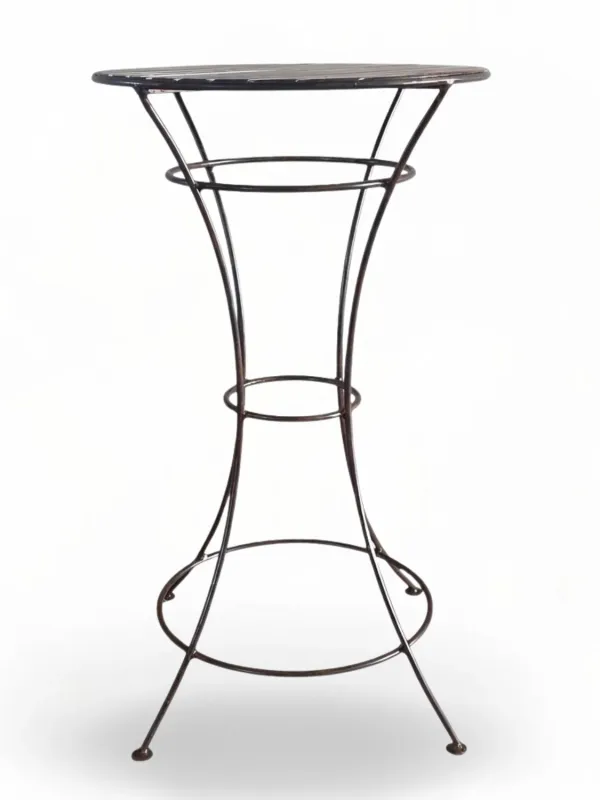 Wrought Iron Dahlia Bistro Table Antique Rust Finish