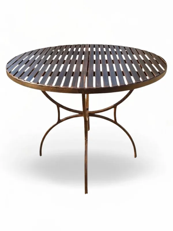 Wrought Iron Spring Dining Table Antique Rust Finish